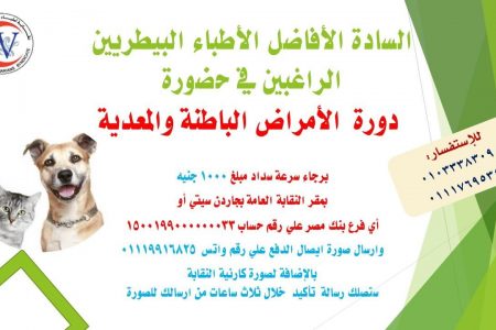 المركز العلمي بـ«البيطريين» يعلن عن 4 دورات للأطباء